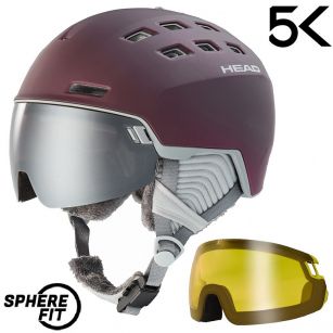 Шлем Head RACHEL 5K burgundy + дополнительная маска - M/L (56-59 см)