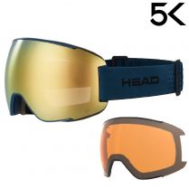 Маска Head MAGNIFY 5K gold/petrol с дополнительной линзой S1+S3 (ночь, солнце)