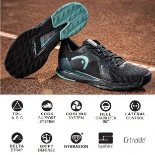 Теннисная обувь Head SPRINT PRO 4.0 SF Clay Men BKTE - 27 см (Eur. 42)